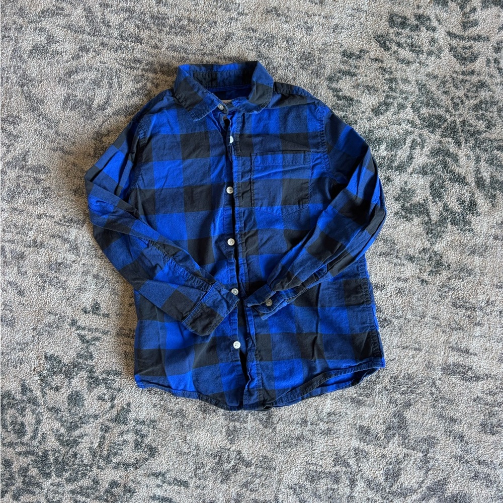 Cat & Jack Blue and Black Plaid Kid’s Shirt